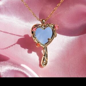 Diamond castle mirror barbie necklace